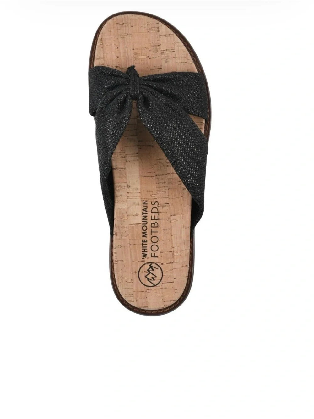 The Mountain Women's Black Glitter Knot Slide Sandals